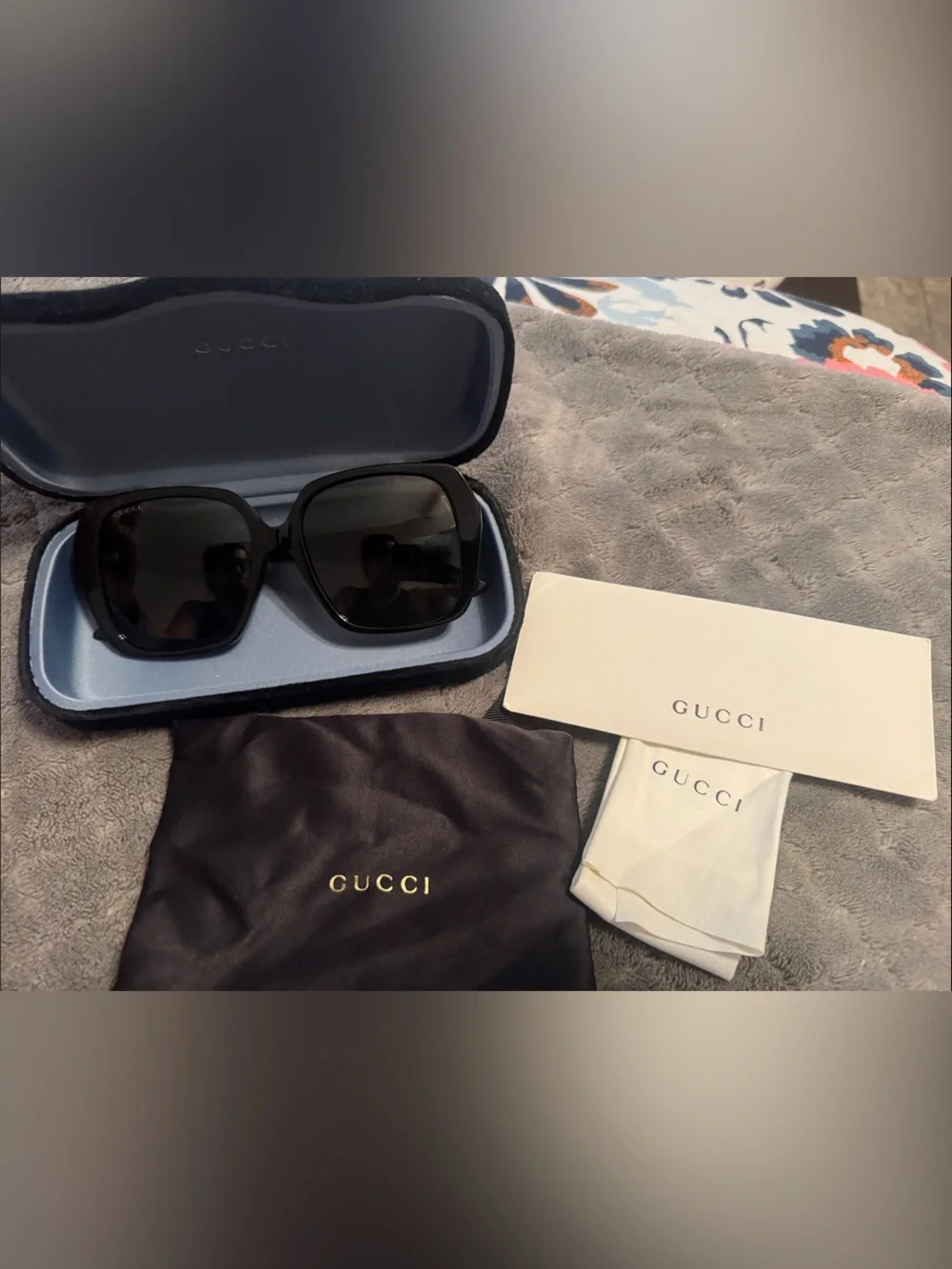 Gucci Black Oversized Square Sunglasses